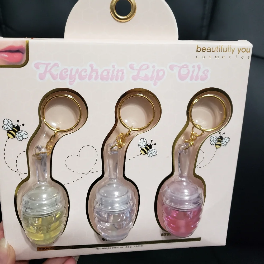 Keychain Lip Oils Set - Honey, Vanilla, Strawberry